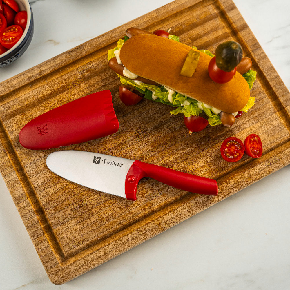 Twinny Kid's Chef's Knife by Zwilling with a Sandwich
