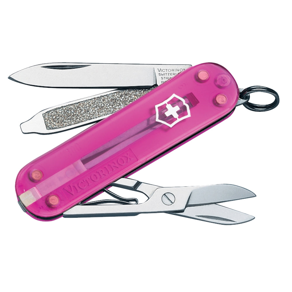 Classic SD Swiss Army Knife by Victorinox in Translucent Pink