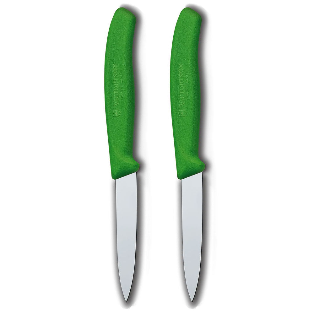 Victorinox Classic 2-Piece 3.25" Paring Knife Set Green Handles