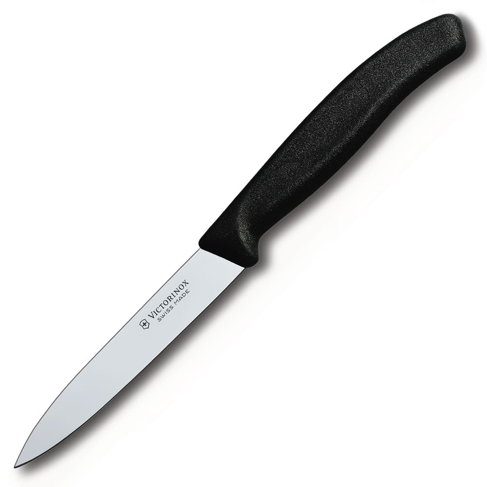 Black Swiss Classic 4" Spear Tip Paring Knife by Victorinox at Swiss Knife Shop