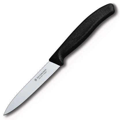 Black Swiss Classic 4" Spear Tip Paring Knife by Victorinox at Swiss Knife Shop