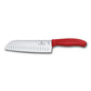 Swiss Classic 7" Santoku Knife by Victorinox in Red