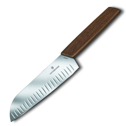 Swiss Modern 7.5" Granton Edge Santoku Knife by Victorinox